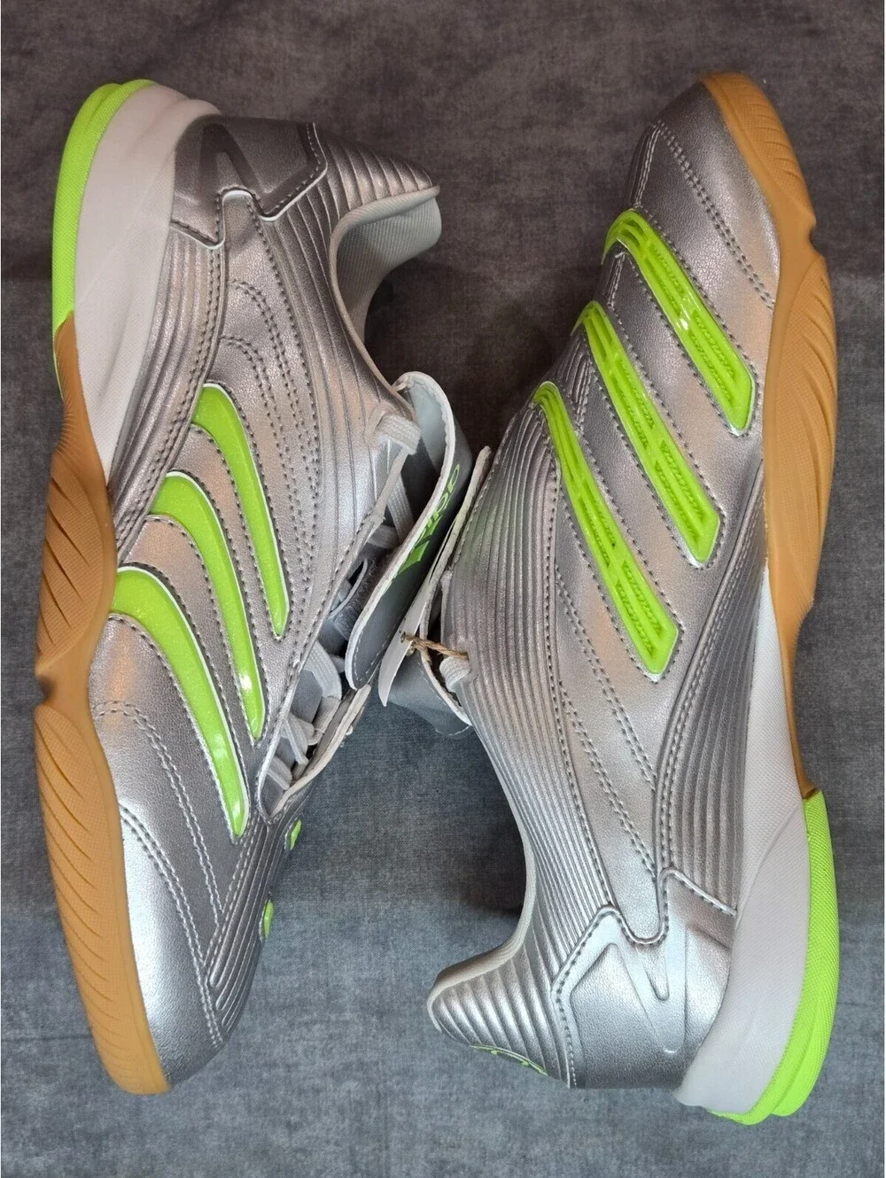 adidas Predator Sala - Metallic Silver/ Signal Green (JR1636) Women's 7.5 NEW